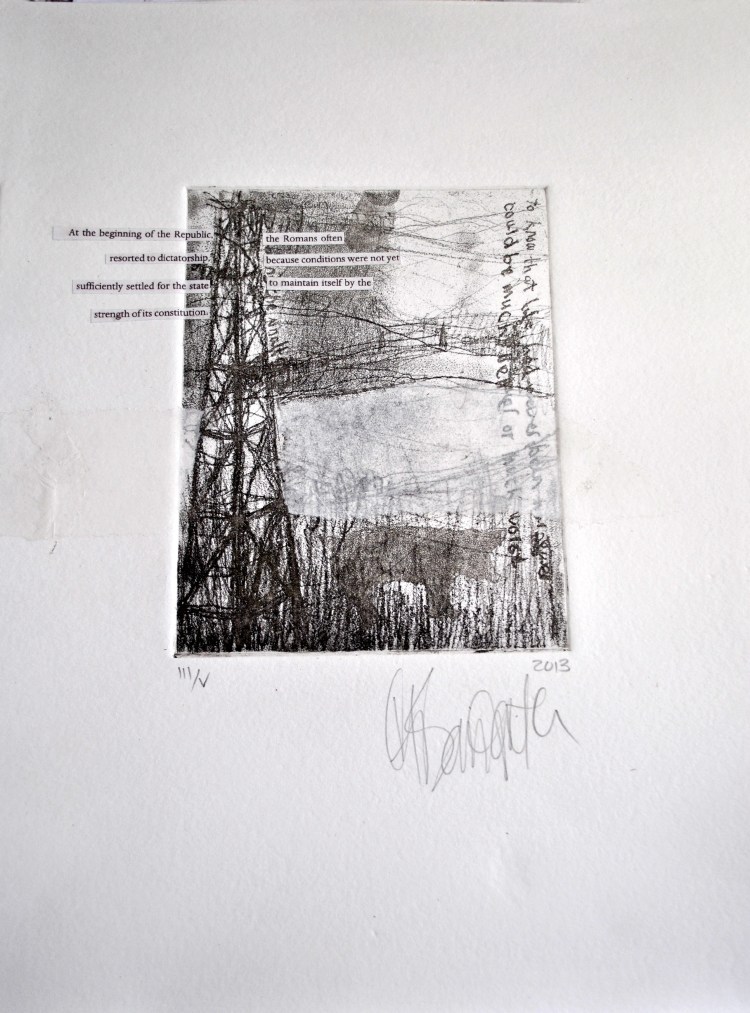 collage and hand finishes on printed etching