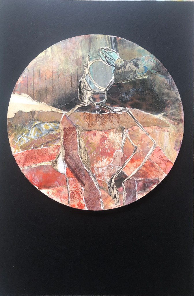 Lady autumn (2020). 20x30cm. Mixed media collage