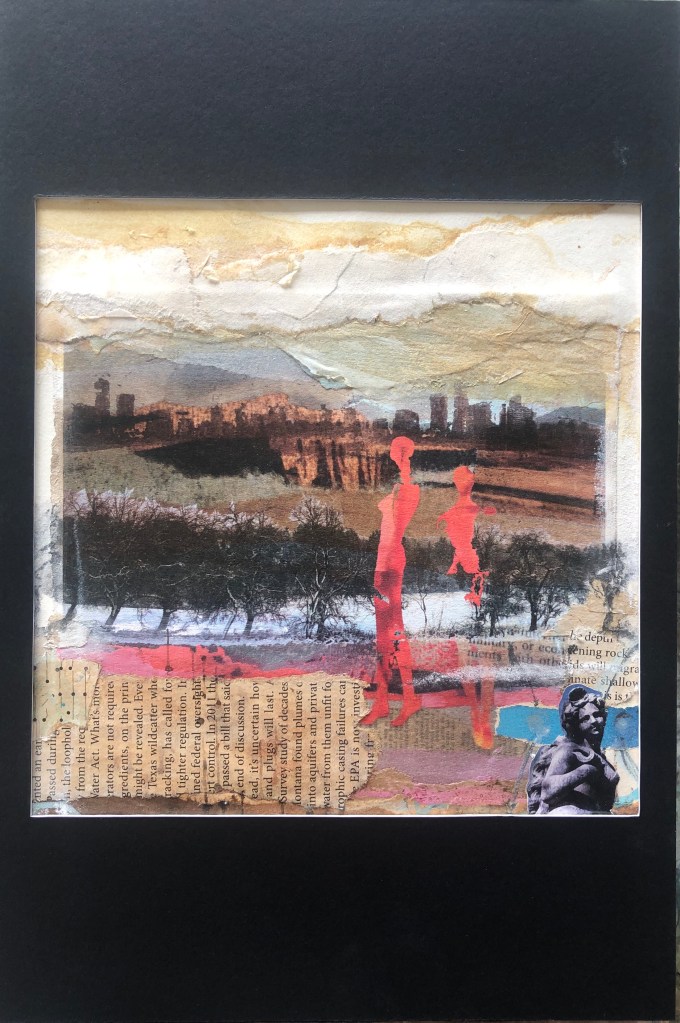 Wanderers (2020). 20x30cm. Mixed media collage